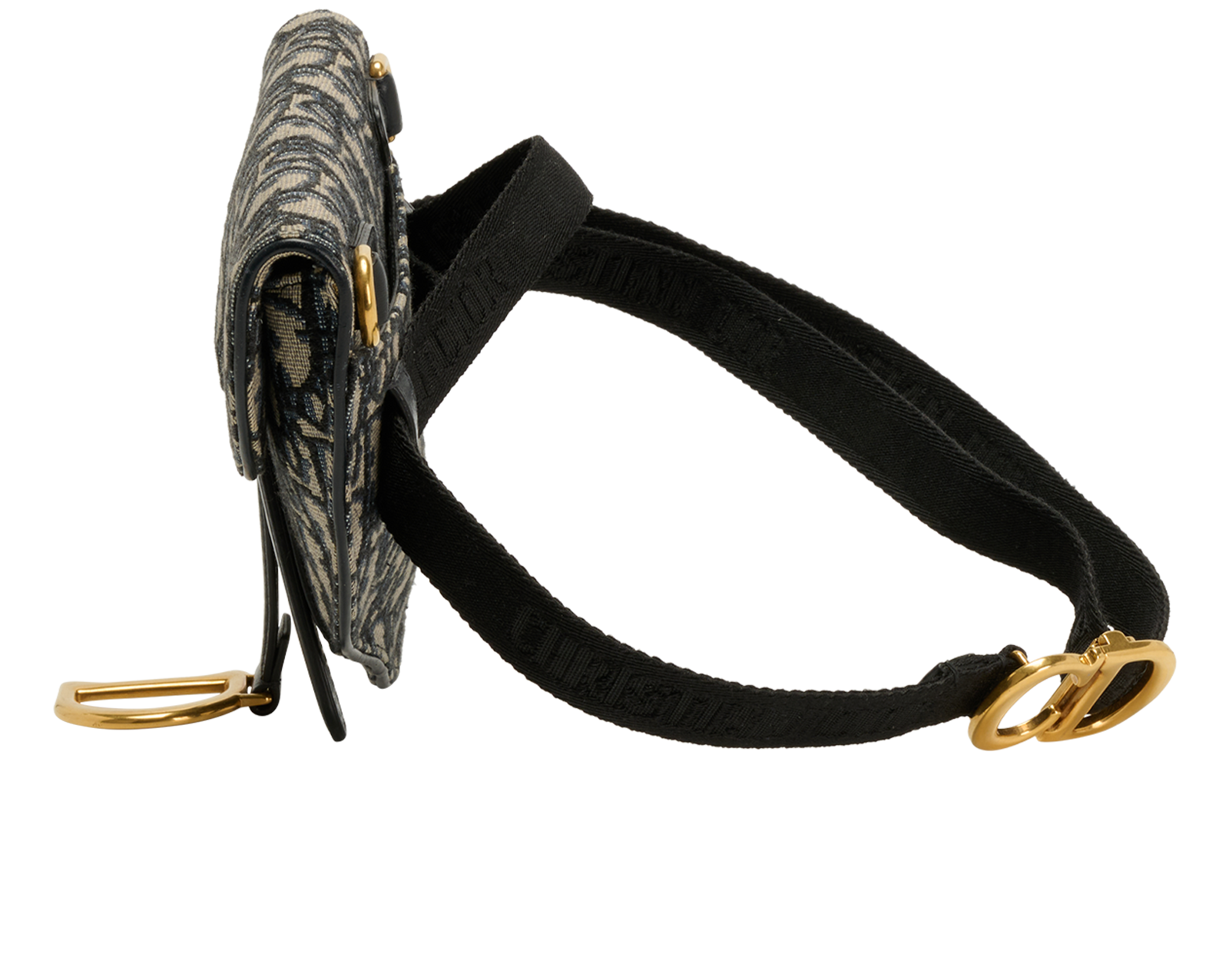 Saddle Belt Bag, &pound;550, Handbags, Beige/Navy, Canvas, Bottom view